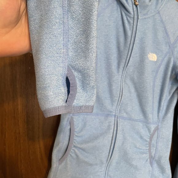 The North Face TKA 100 Womens Small Blue Fleece Masonic Hoodie Full Zip Jacket - Picture 6 of 9